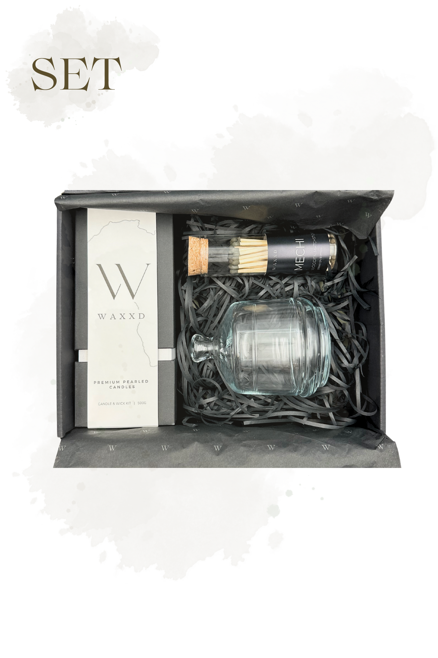 Starter Kit | 500g Pearled Candles + Matches + Container