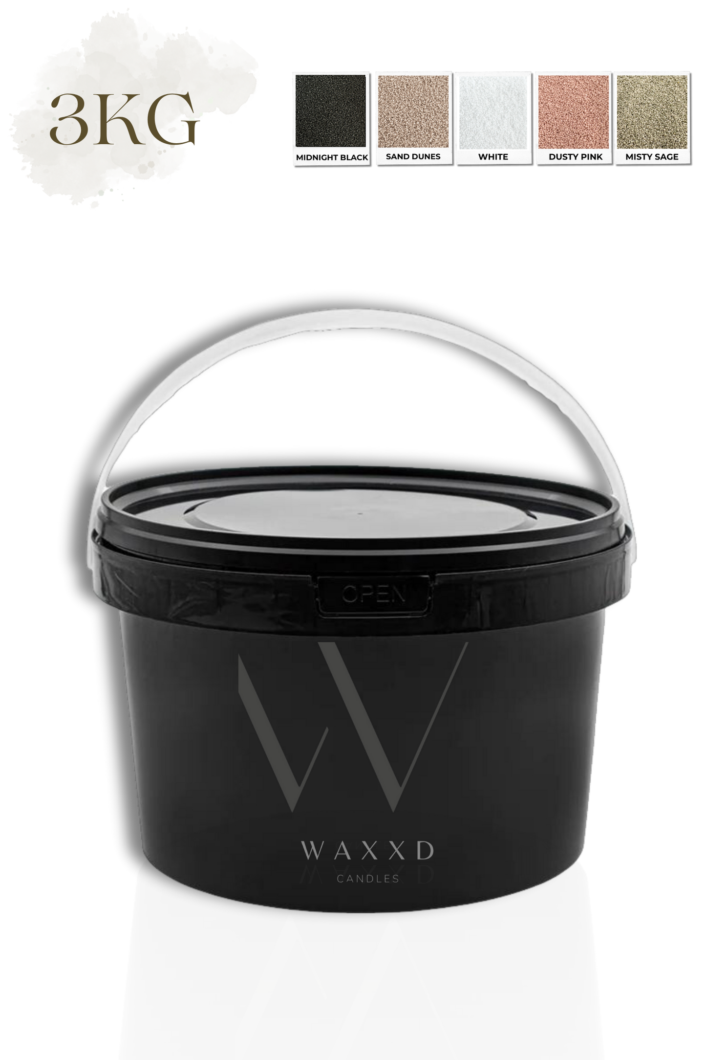 3kg | Premium Pearled Candle + Wicks | Various Colours