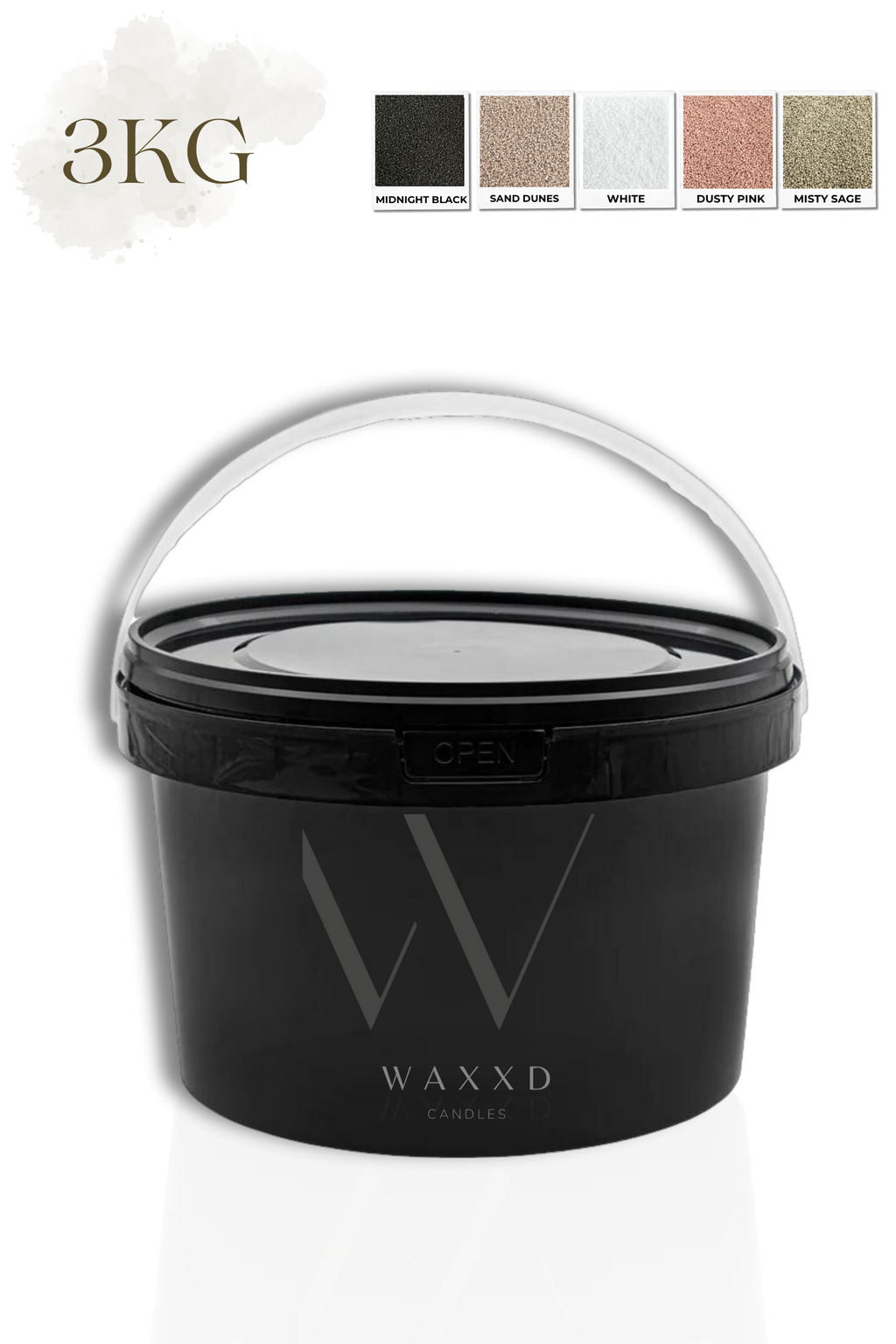 3kg | Premium Pearled Candle + Wicks | Various Colours