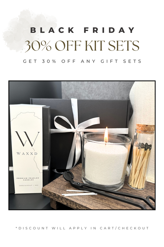 Kit | 500g Pearled Candles + Wick Trimmer + Matches + Container