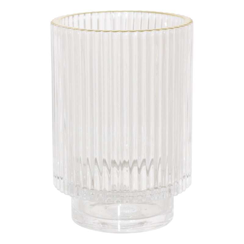 BROOKLYN | Gold Rim Glass Container