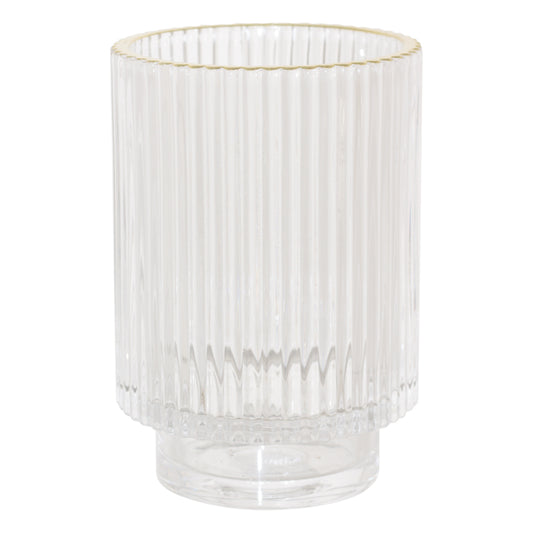 BROOKLYN | Gold Rim Glass Container