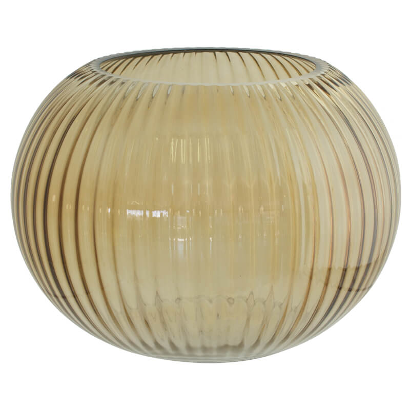 DOLCE RIBBED | Amber Glass Container