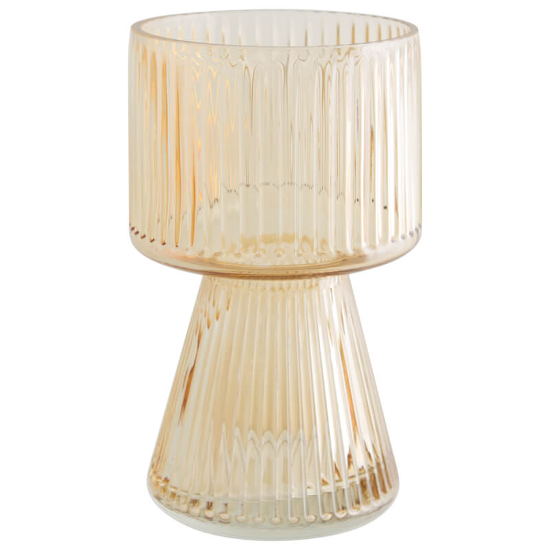 STOCKHOLM RIBBED | Amber Glass Container